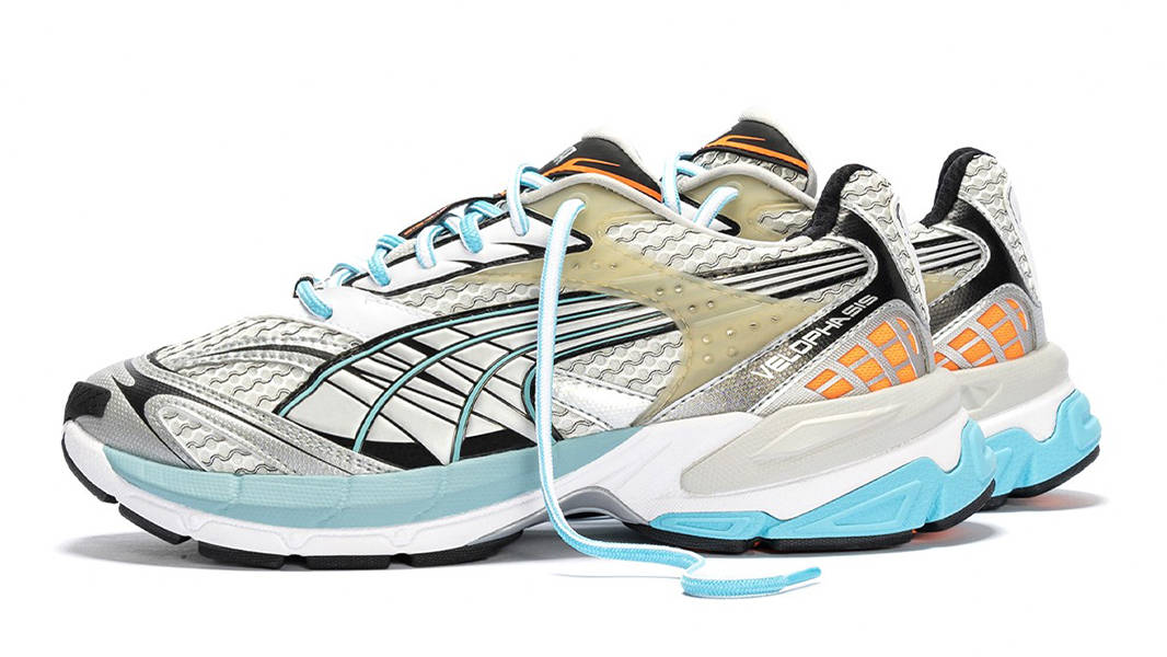 PUMA Velophasis Teal Silver Side