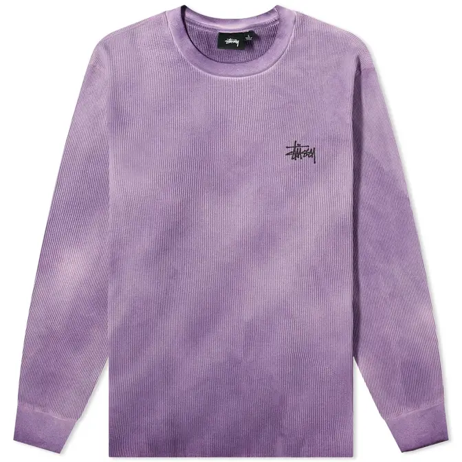Stussy Long Sleeve Basic Stock Thermal T-Shirt Lavender Feature