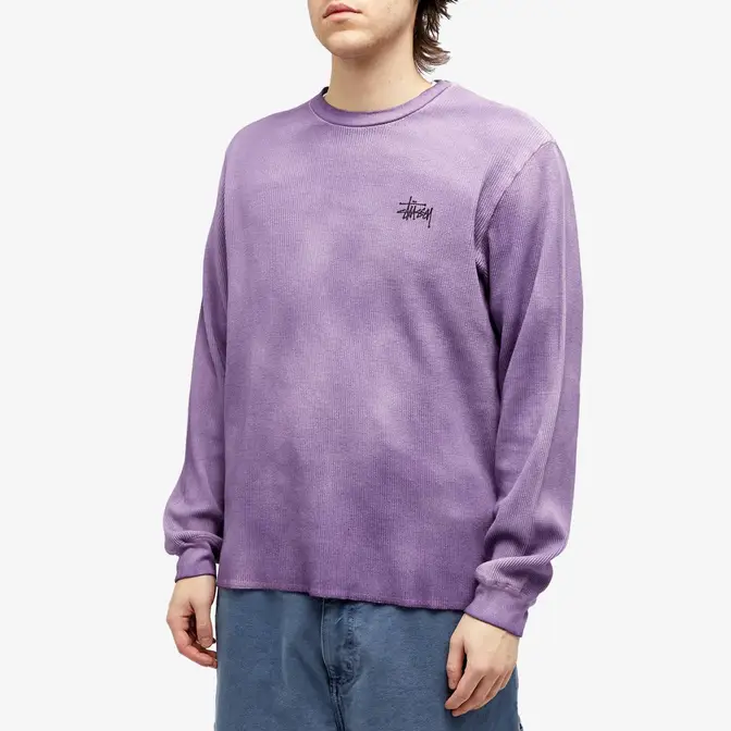 Stussy Long Sleeve Basic Stock Thermal T-Shirt Lavender Front