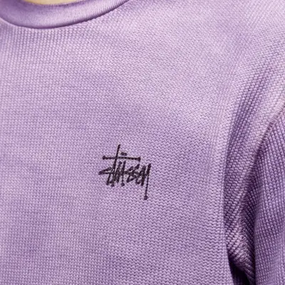 Stussy Long Sleeve Basic Stock Thermal T-Shirt Lavender Logo