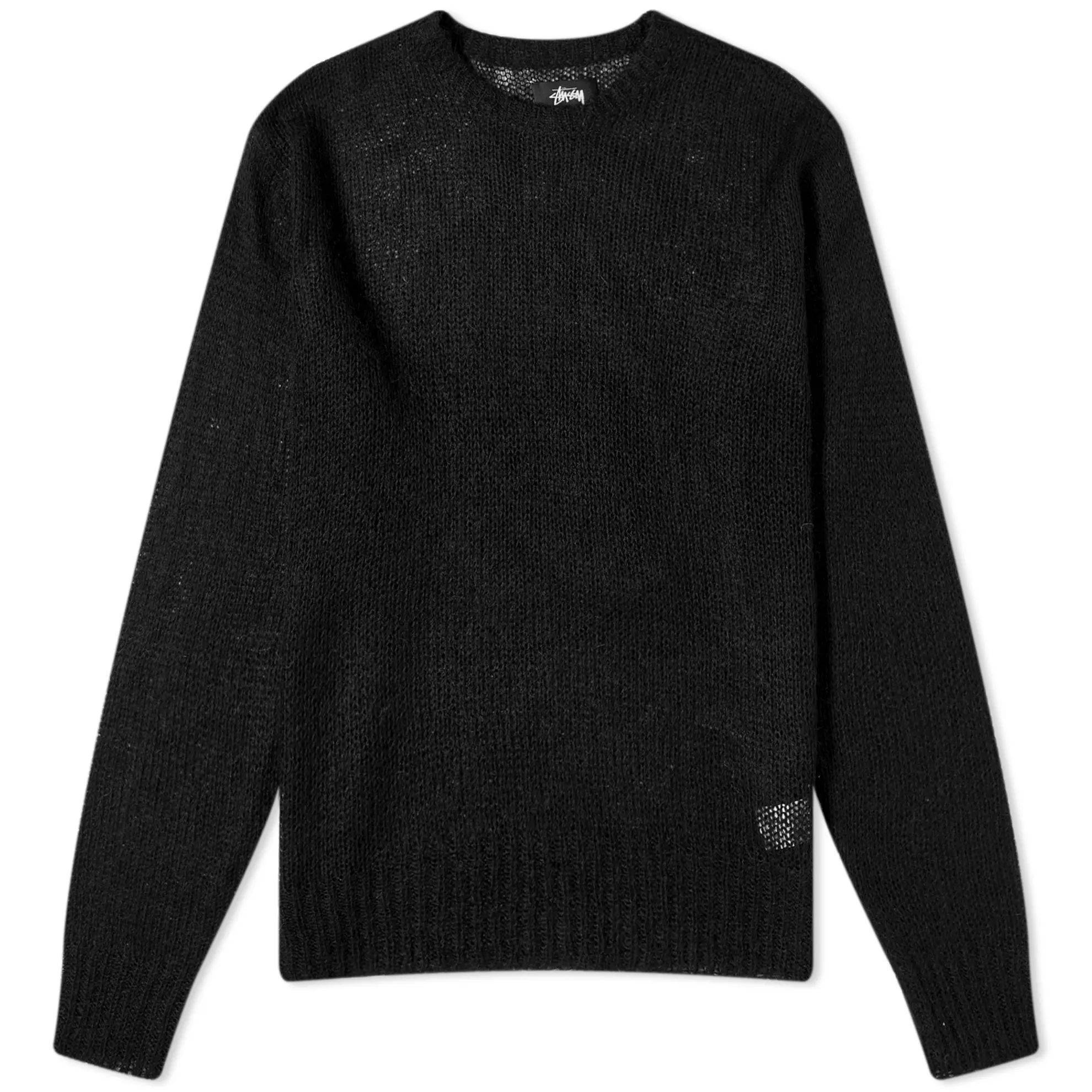 22SS STUSSY SS-LINK SWEATER Sサイズ黒タグ有 พร้อมส่ง stussy au🇦🇺 STUSSY SS LINK sweater (ผ้าไหมพรม