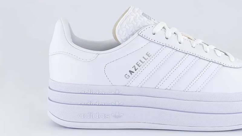 adidas Gazelle Bold Triple White Closeup