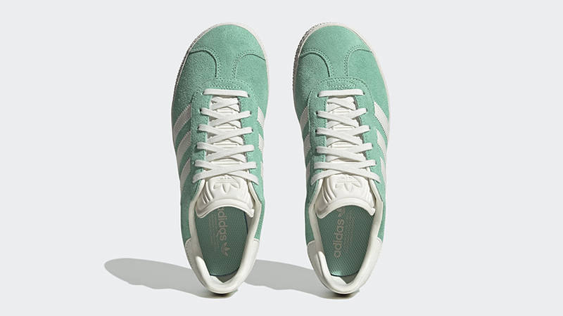 adidas gazelle silver green womens Adidas Gazelle Indoor Shoes in Ash Green / Cloud White / Gum  CHROME