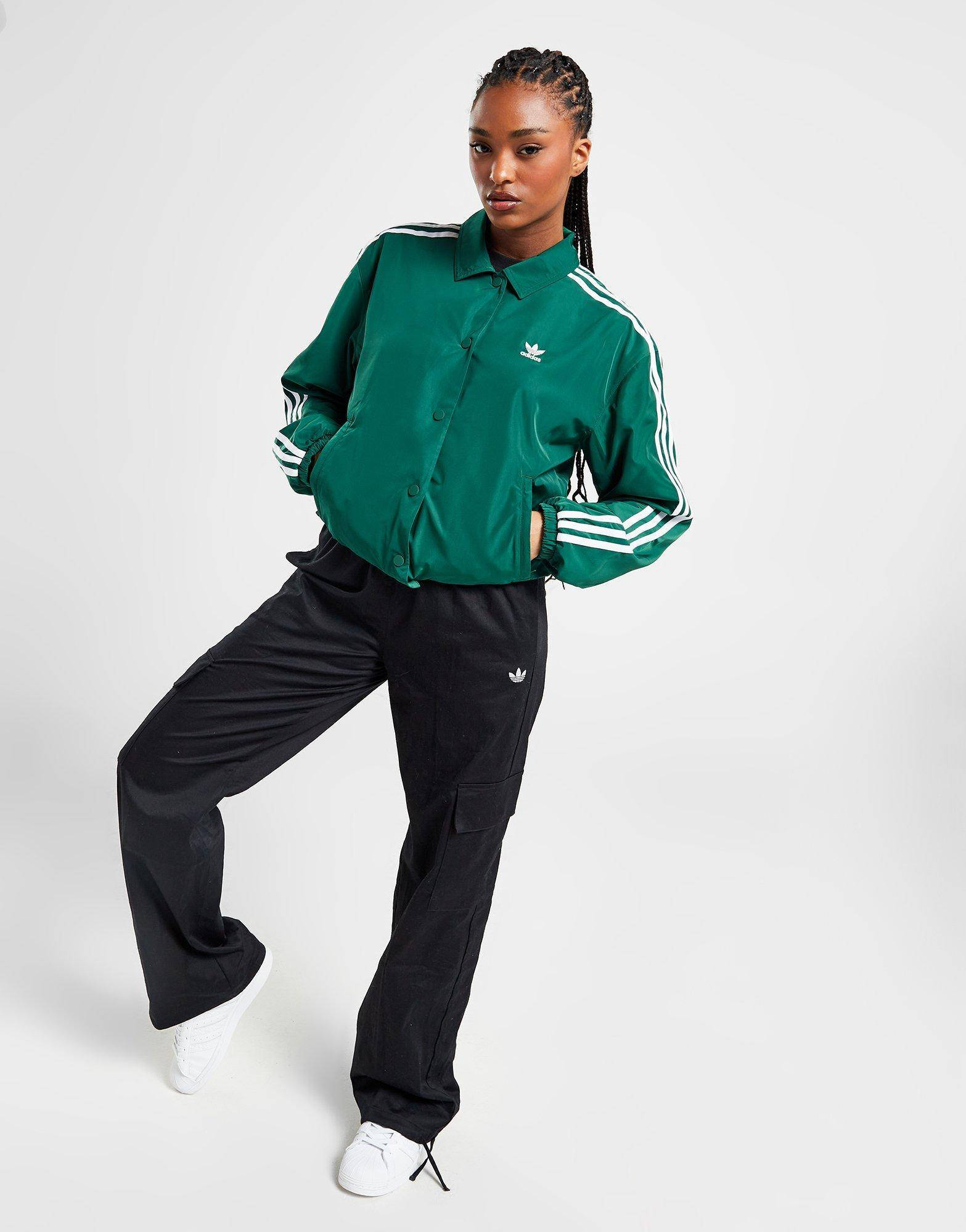 Adidas 3 stripe green cheap tracksuit jacket