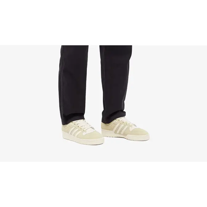 Adidas adidas by stella mccartney colour block track jacket item Sandy Beige Side View on foot