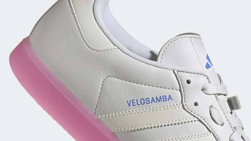 adidas Velosamba Vegan Grey Lucid Fuchsia Closeup