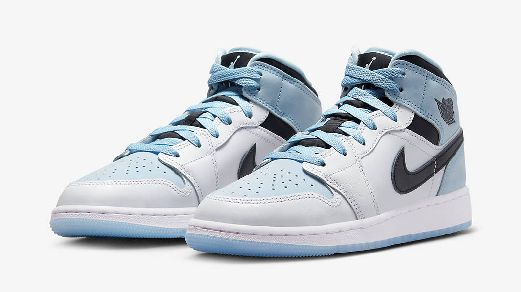 Air Jordan 1 Mid GS White Black Blue