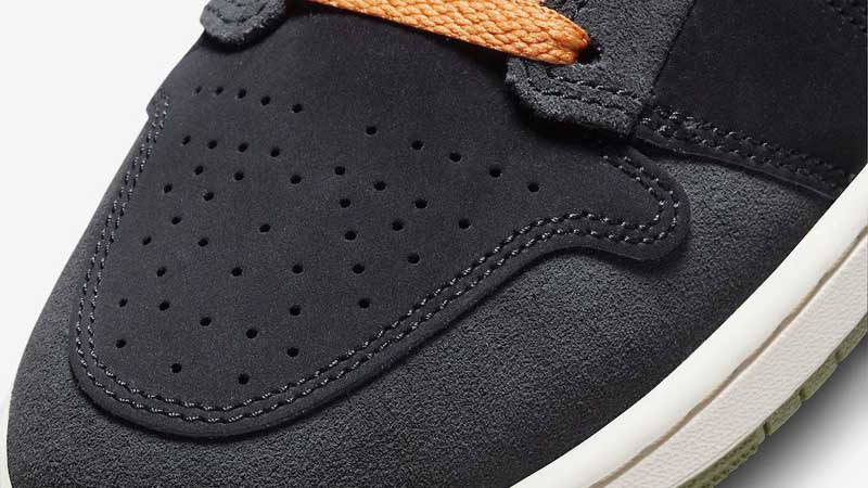 Air Jordan 1 Mid SE Craft Anthracite Light Olive Closeup Front