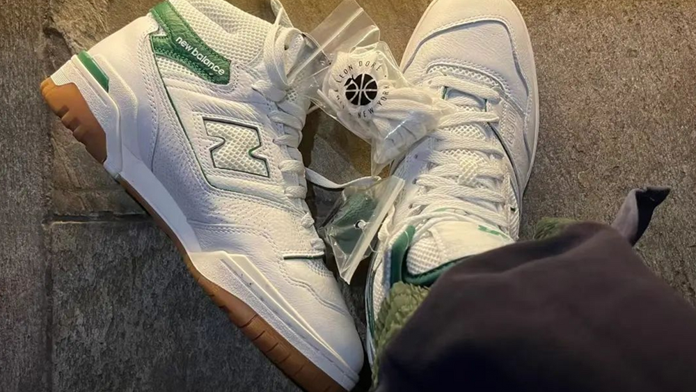 Image via dane3fune Aimé Leon Dore x New Balance 650R White Green Gum