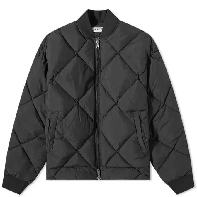 Cole Buxton CB Quilted Bomber Jacket Black Feature