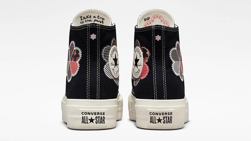 Converse Chuck Taylor Lift Platform Crafted Patchwork High Black A05194C Back 2