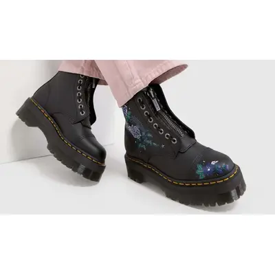 Dr. Martens 1460 Martens 1460 Pascal Pink Leather Ankle Boots Black On Foot