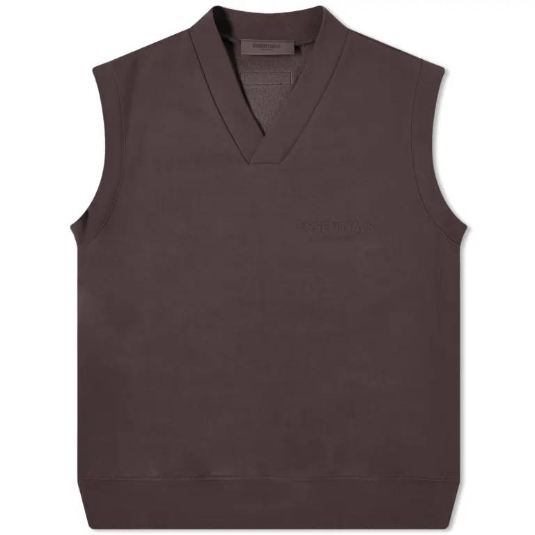 Fear of God ESSENTIALS V-Neck Cotton Sweatshirt Plum