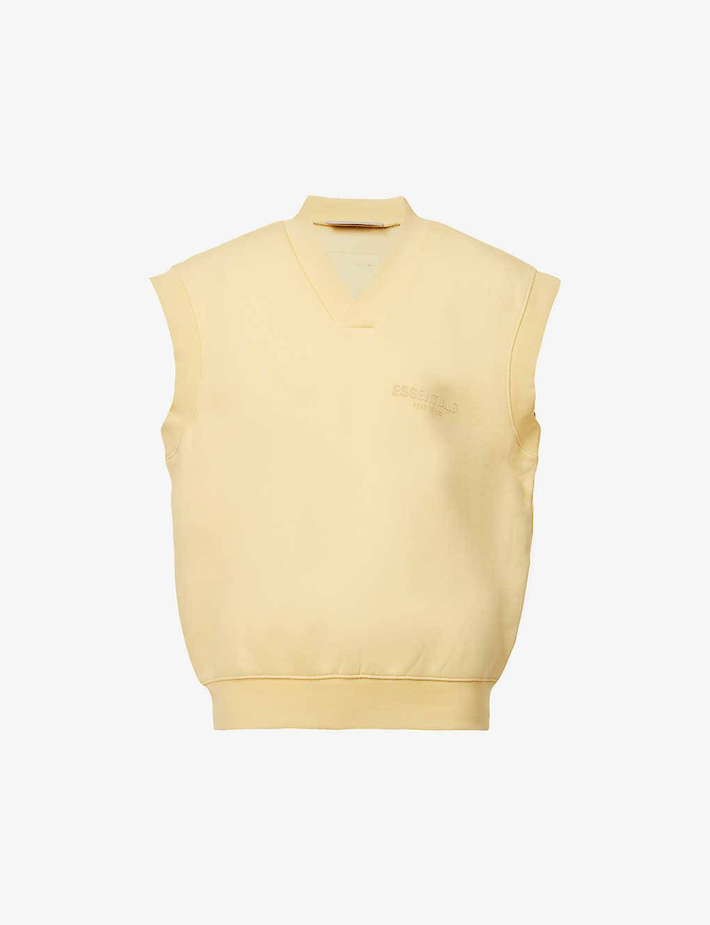 FOG x ESSENTIALS V-neck Cotton Blend Sweatshirt Light Tuscan Feature