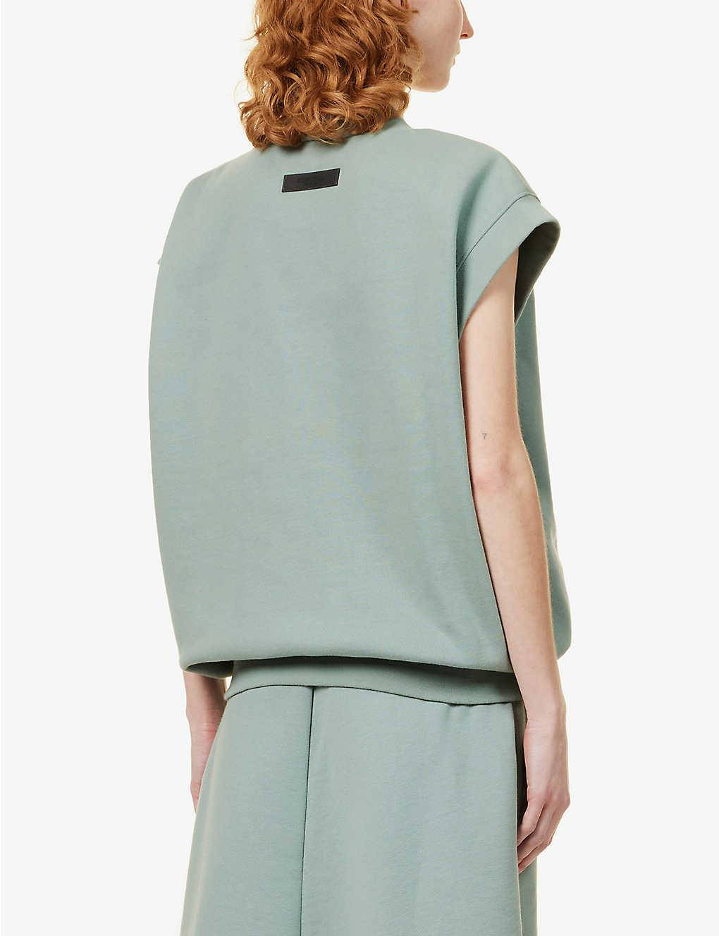 FOG x ESSENTIALS V-neck Cotton Blend Sweatshirt Sycamore Backside