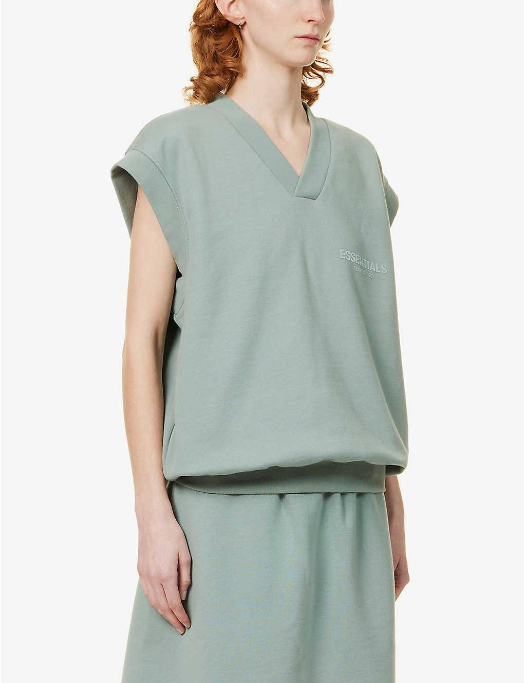 FOG x ESSENTIALS V-neck Cotton Blend Sweatshirt Sycamore Front