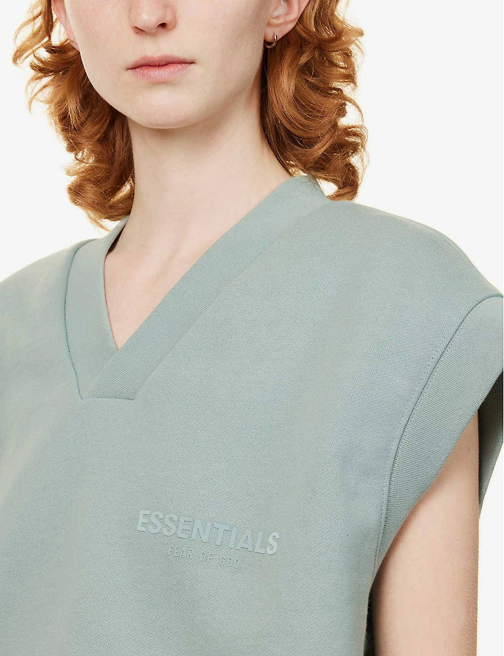 FOG x ESSENTIALS V-neck Cotton Blend Sweatshirt Sycamore Full Image front