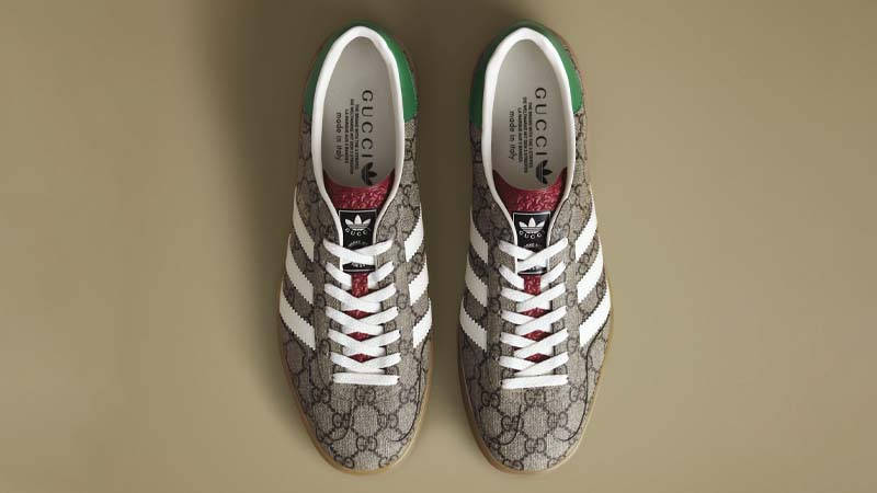 adidas gazelle silver green womens Gucci x Adidas Gazelle Low Top Sneakers Metallic Gold Leather Size 7.5   Celebrity Owned