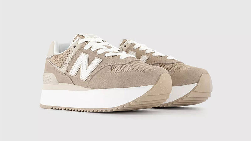 New Balance 574 Platform Driftwood Brown front