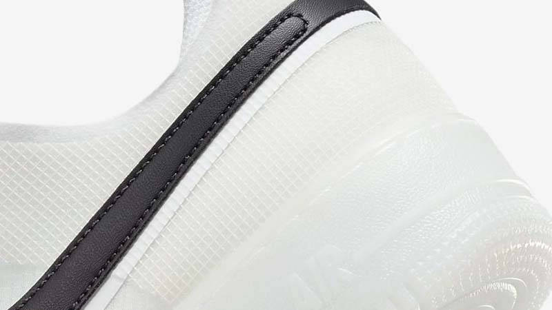 Nike Air Force 1 React White Black Closeup