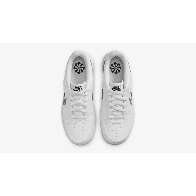 Nike Air Force 1 Low GS Stencil Swoosh White Grey | Where To Buy ...