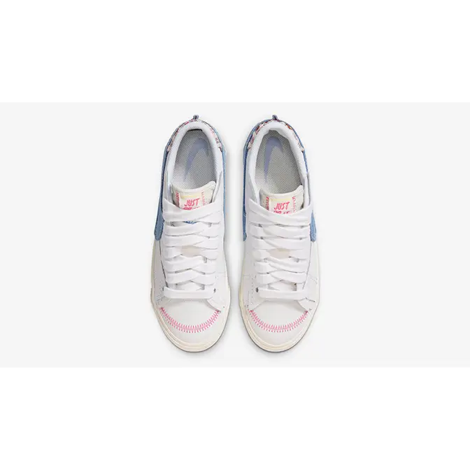 スニーカー Nike Blazer Low USA Denim Nike Blazer Low 77 Jumbo Denim Swoosh Boucle (Women's