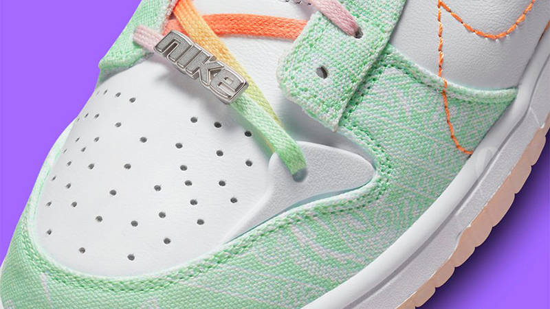 Nike Dunk Low Disrupt 2 Bright Green Paisley Detail