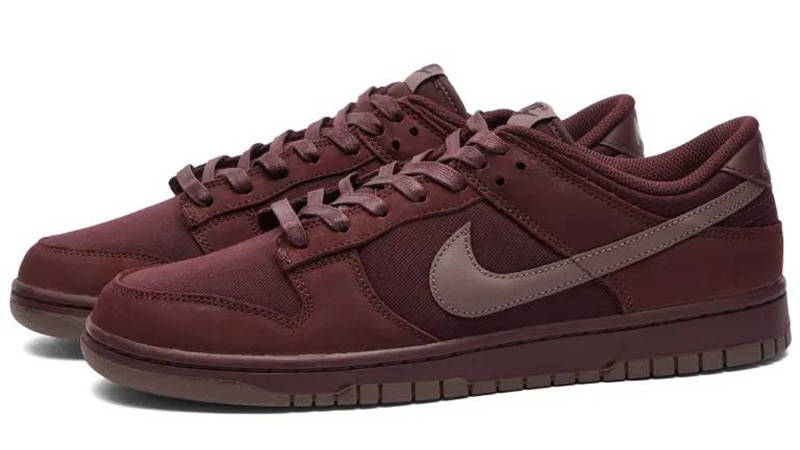 pink and burgundy dunks