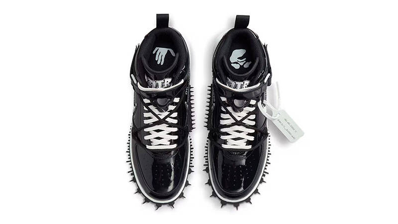 Off-White x Nike Air Force 1 Mid Sheed Black Patent middle