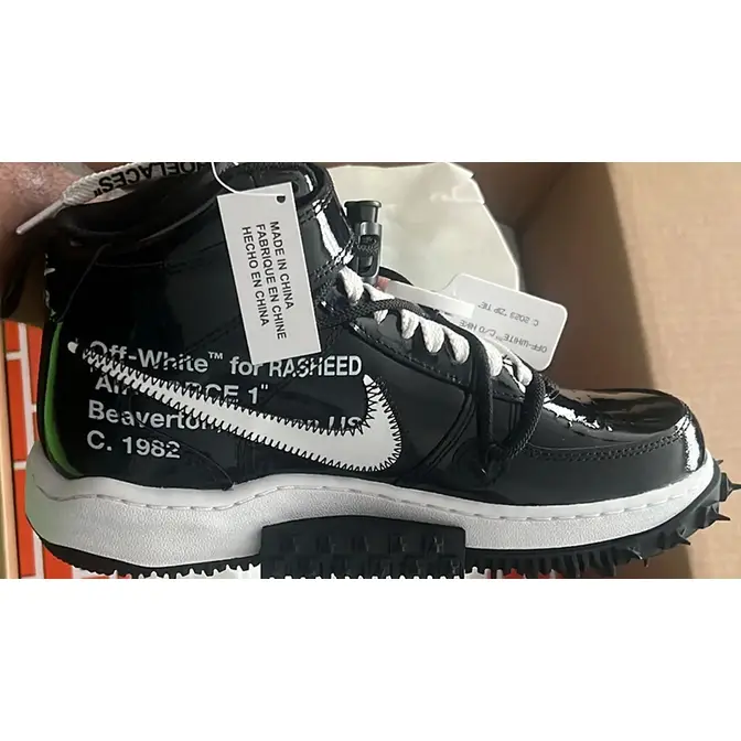 Off-White x Nike Air Force 1 Mid Sheed Black Patent, Where To Buy