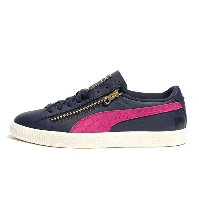 Puma suede pink and black best sale