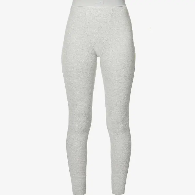 SKIMS Ribbed High Rise Stretch Cotton Leggings Light Heather Grey Feature