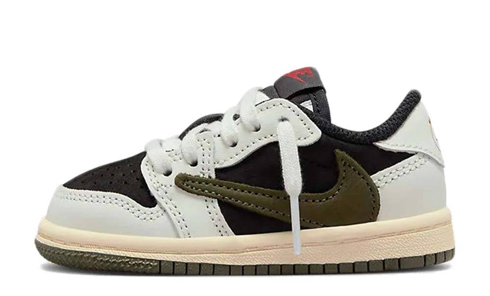 Travis Scott x Air Jordan 1 Low OG Toddler TD Olive