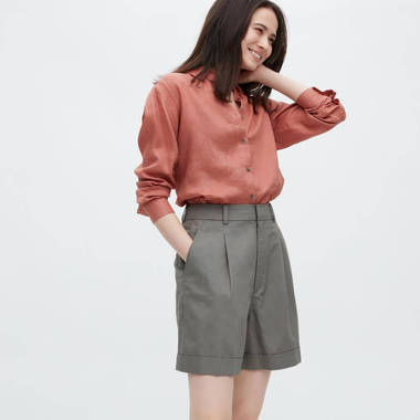UNIQLO Linen Blend High Waisted Shorts