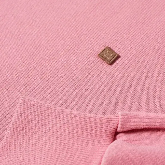 velvet sweatshirt dress Crew Sweat Bubblegum Pink Front Closeup