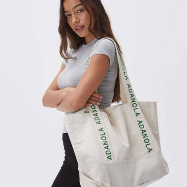 ADANOLA Branded Strap Tote Bag