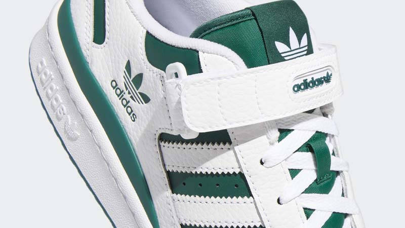adidas Forum Low Cloud White Collegiate Green Closeup