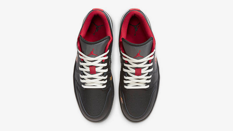 Air Jordan 1 Low Born To Fly Black Red FJ7073-010 Top