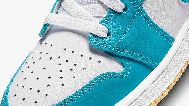 Air Jordan 1 Mid GS White Teal DQ8423-400 Detail