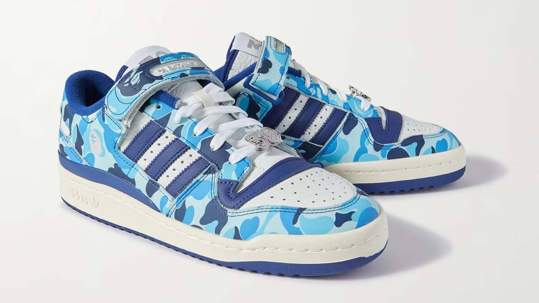 BAPE x adidas Forum Low 30th Anniversary Blue Front