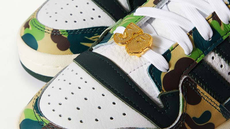 BAPE x adidas Forum Low 30th Anniversary Green Closeup