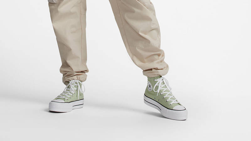 Converse Chuck Taylor Canvas Lift Platform Sage A03541C on feet