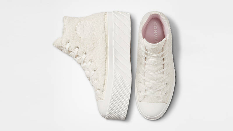 Converse Chuck Taylor Lift 2X Sherpa Platform High Vintage White A04260C Top