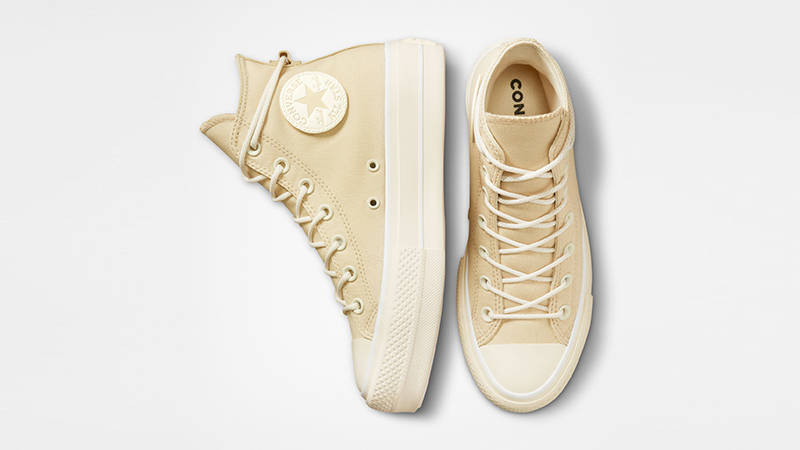 Converse Chuck Taylor Lift Platform Canvas Oat Milk A06092C Top