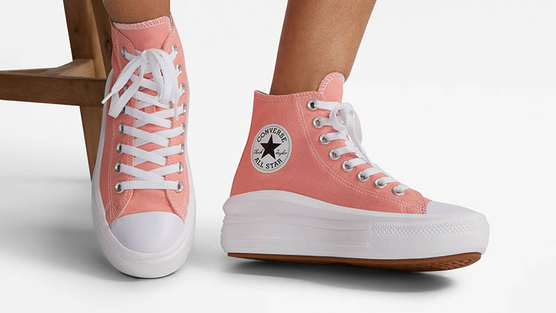 Converse Chuck Taylor Move Platform High Lawn Flamingo A03544C on feet 2