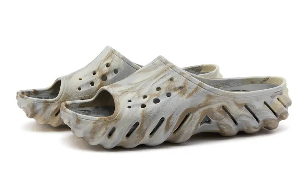 Crocs Echo Marbled Slide Bone Multi 208467-2Y3 Side
