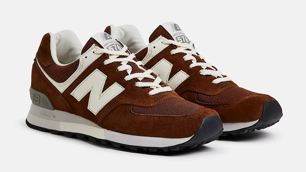 New Balance 576 Made in UK Monks Robe White OU576BRN Side