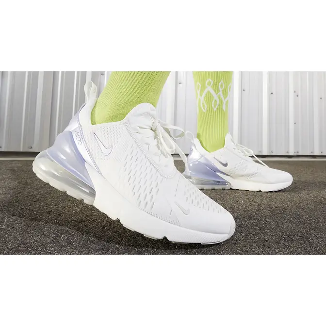 Nike Air Max 270 Trainers In Sail White And Oxygen Purple, FB2934-100