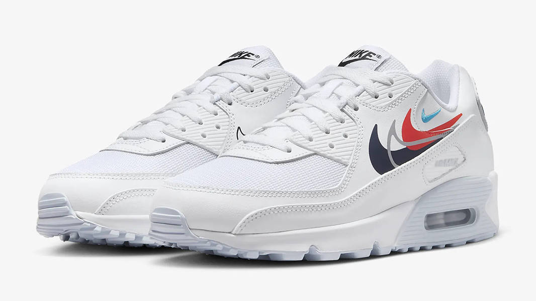 Nike Air Max 90 Multi Swoosh White FJ4223-100 Side