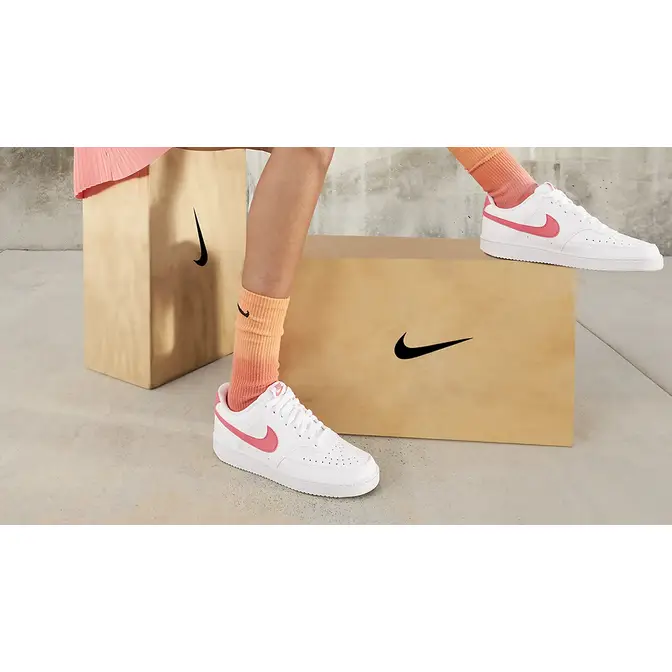 wmns nike court vision low white washed coral aura
